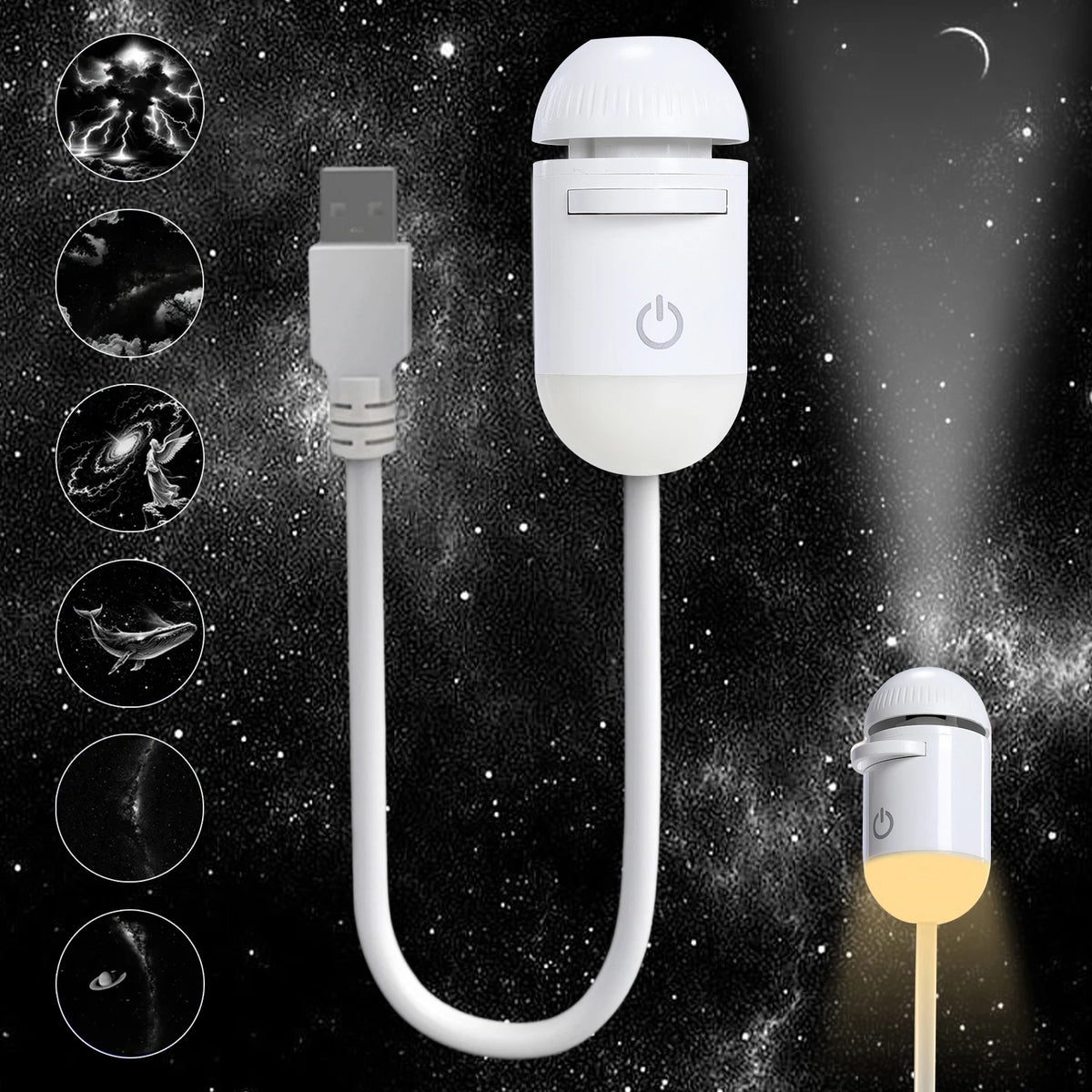 Projecteur Galaxie LED 360° — Veilleuse Ciel Étoilé