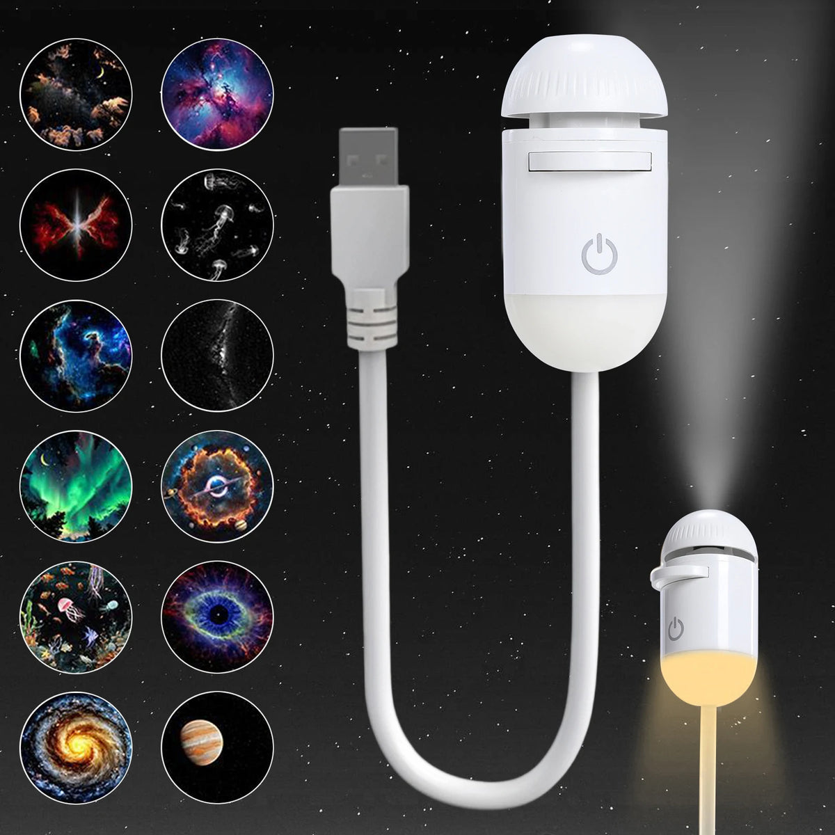 Projecteur Galaxie LED 360° — Veilleuse Ciel Étoilé