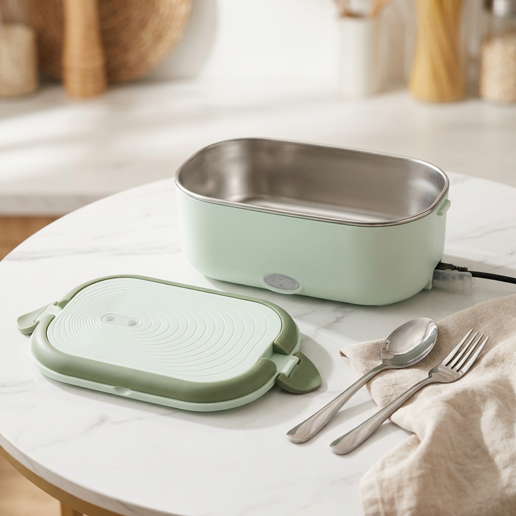 Boîte Repas Chauffante Électrique – Inox, Portable, Anti-Fuite