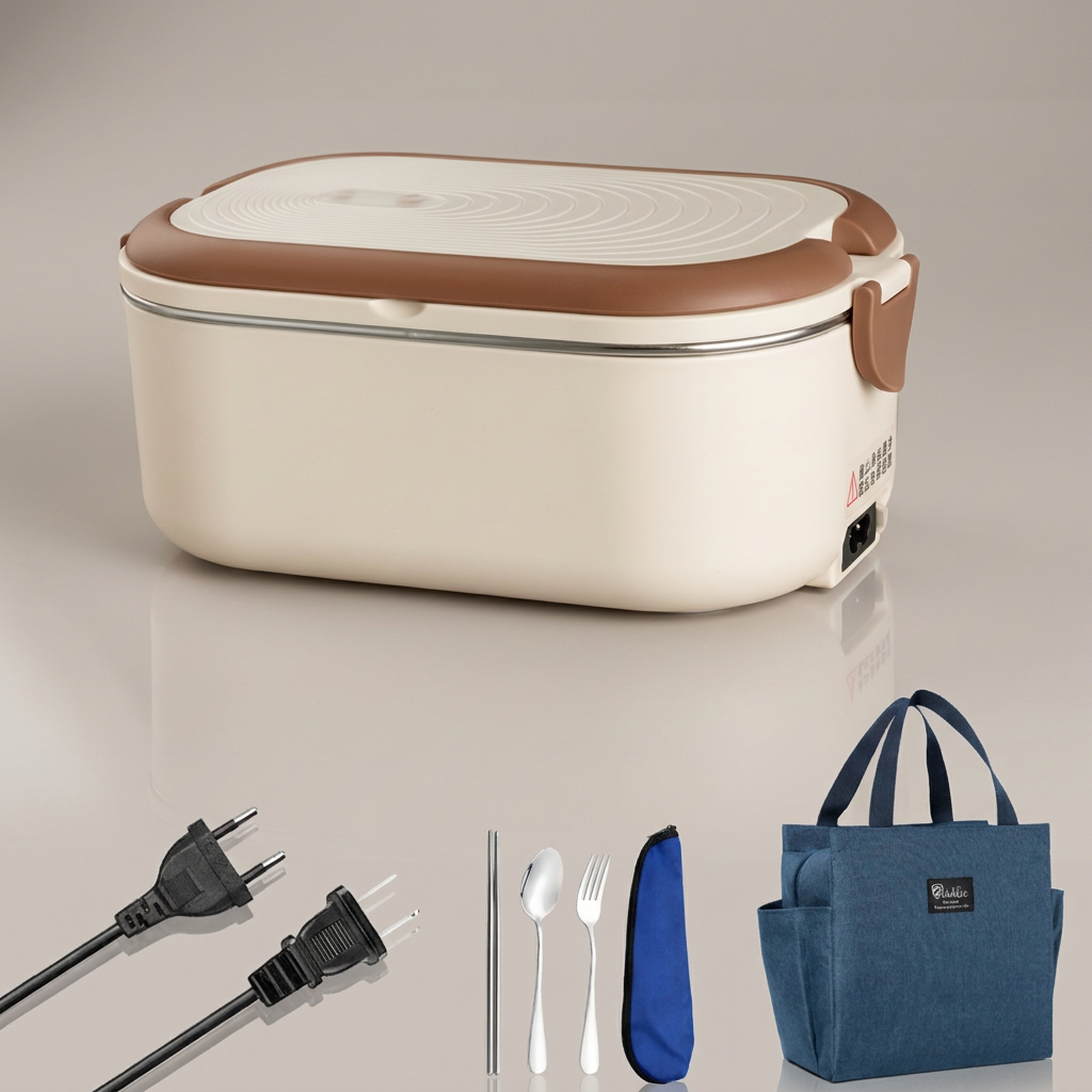Boîte Repas Chauffante Électrique – Inox, Portable, Anti-Fuite